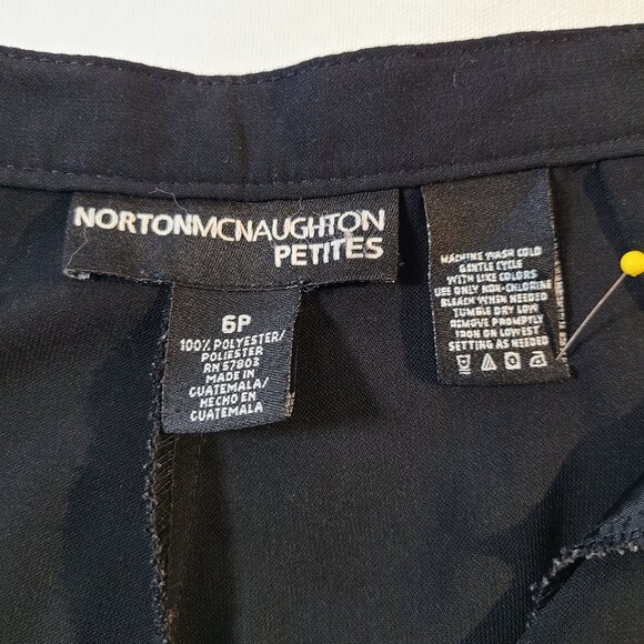 Norton McNaughton Petites Black Slacks Size 6P Classic Fit Career Pants - Picture 4 of 7